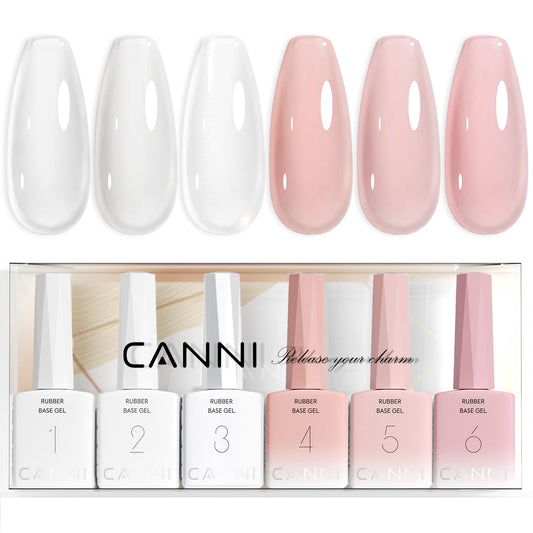 CANNI Rubber Base Gel set front view shows compact at‑home manicure kit
