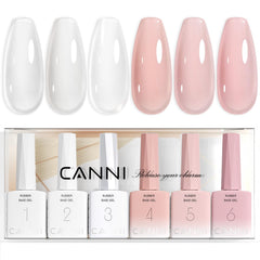 CANNI Rubber Base Gel set front view shows compact at‑home manicure kit