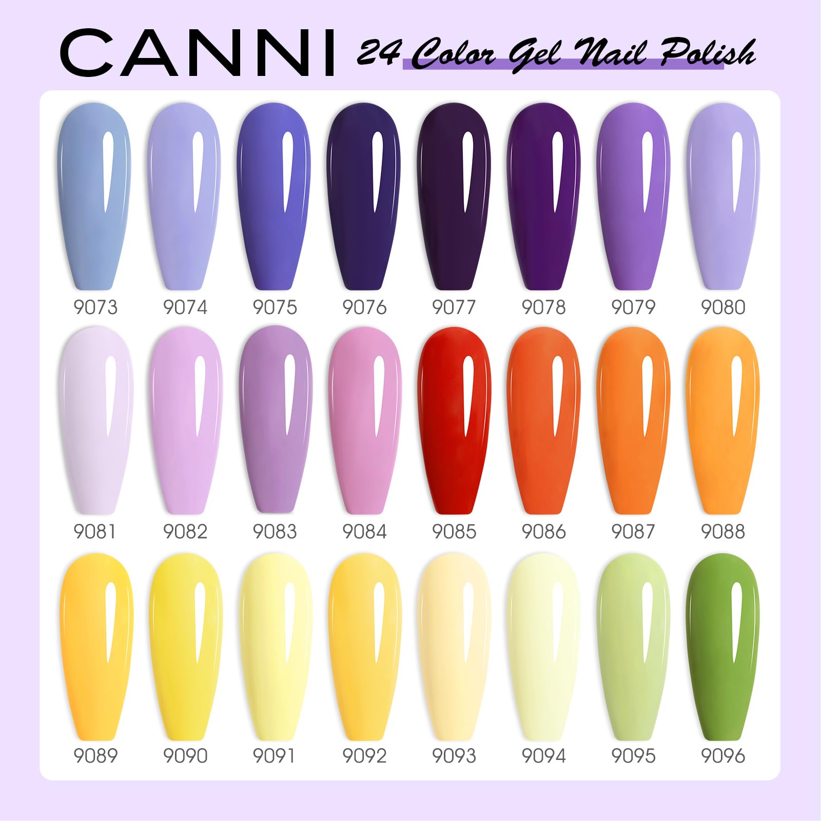 CANNI unique color bottles with 3D crystal labels aid quick color selection