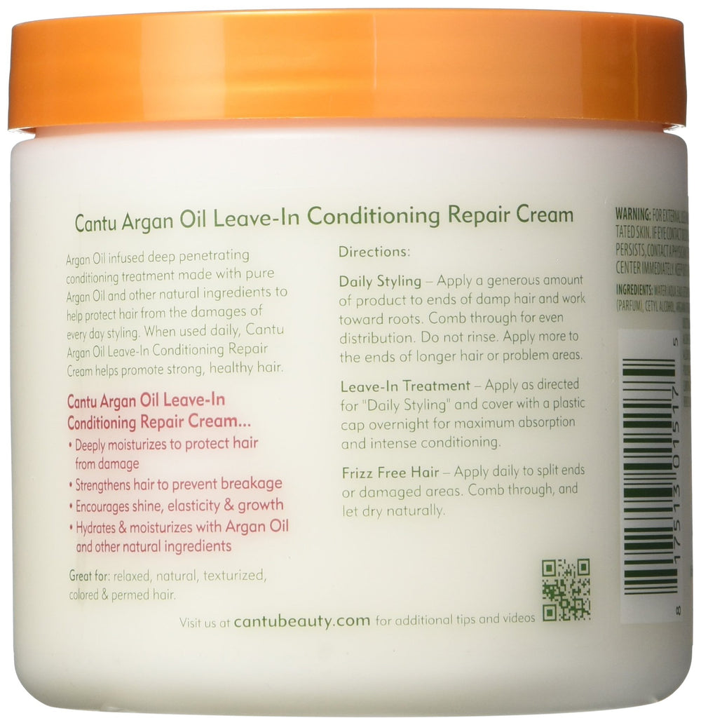 Cantu Argan Oil Leave-In Conditioner 16oz application aids detangling and smoothness