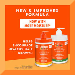Cantu Shea Butter Conditioner bottle shown for hydrating detangling.