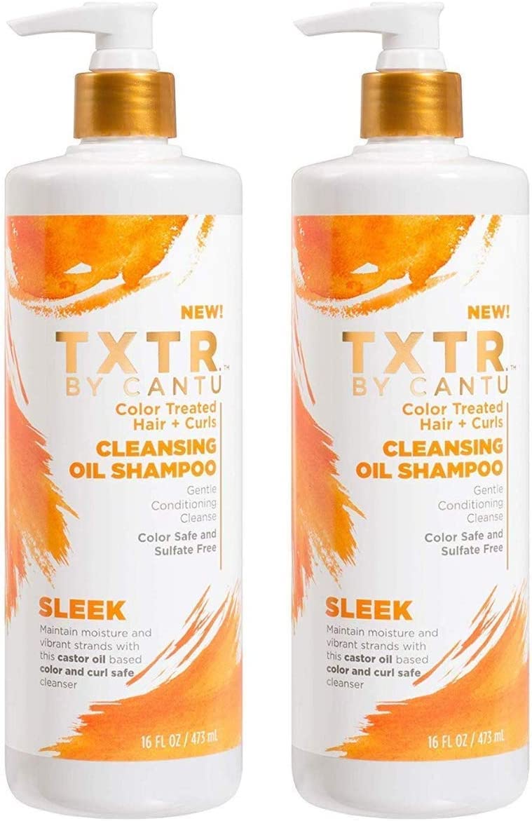 Cantu TXTR Sleek Shampoo bottle pump for color-treated hair and moisture