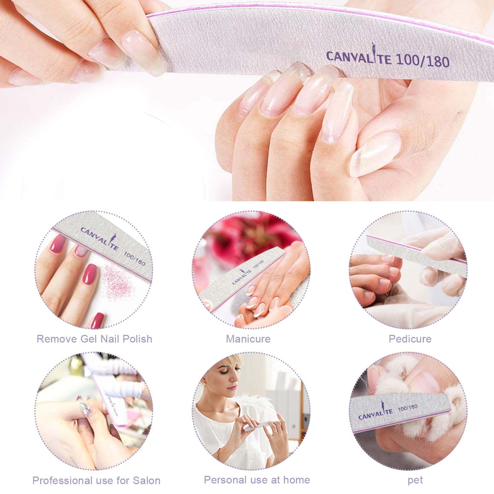 Canvalite 100 grit edge smoother for clean nail edges.