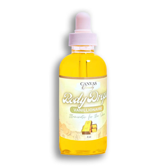Canvas Beauty Body Drops Vanillionaire bottle ready for deep hydration