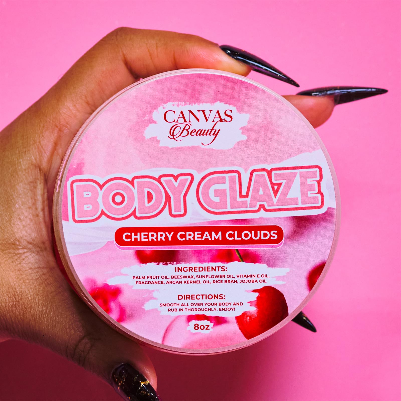 Morning routine shot with radiant skin after Canvas Beauty Glaze use