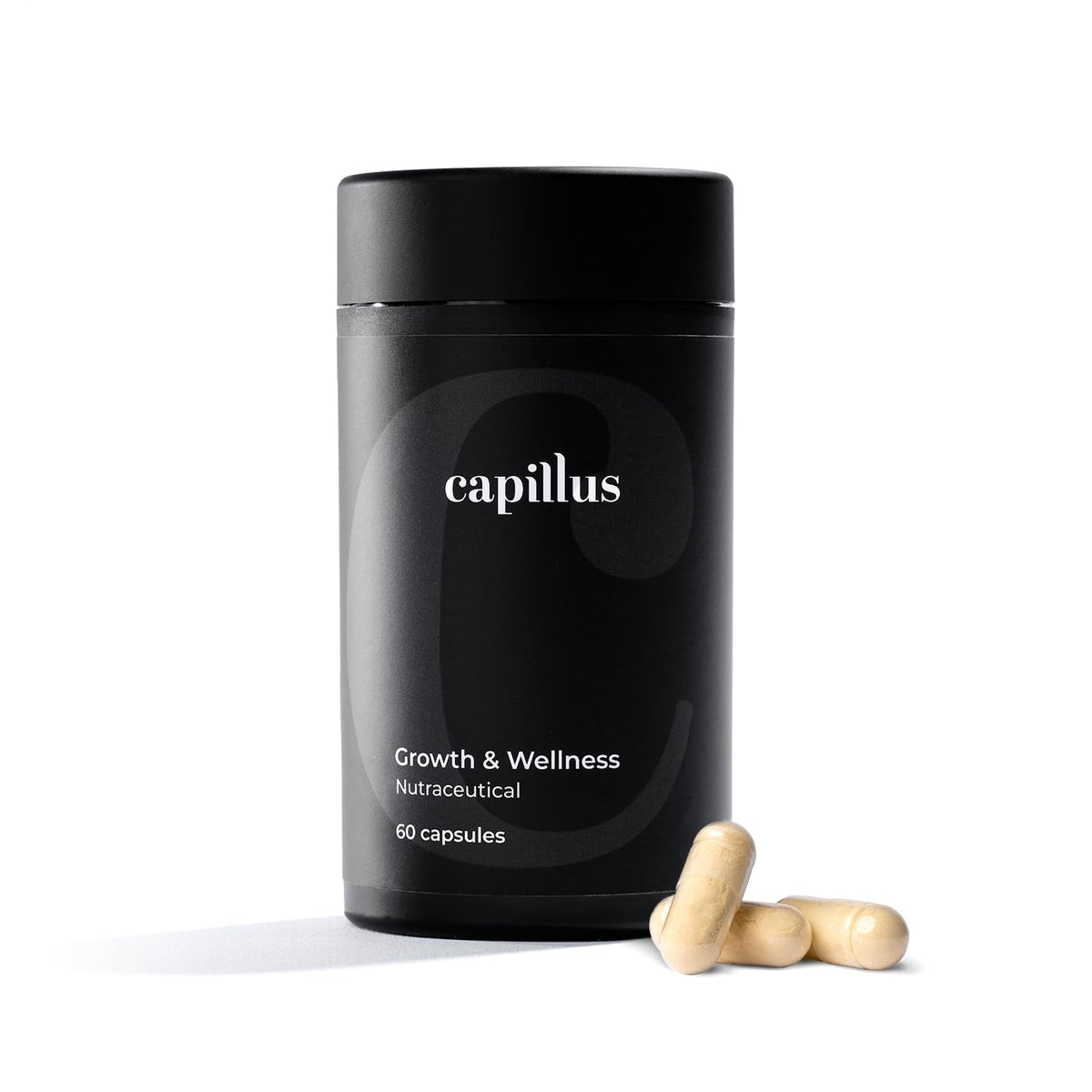 Capillus Hair Growth Vitamins bottle front view for daily hair health support.