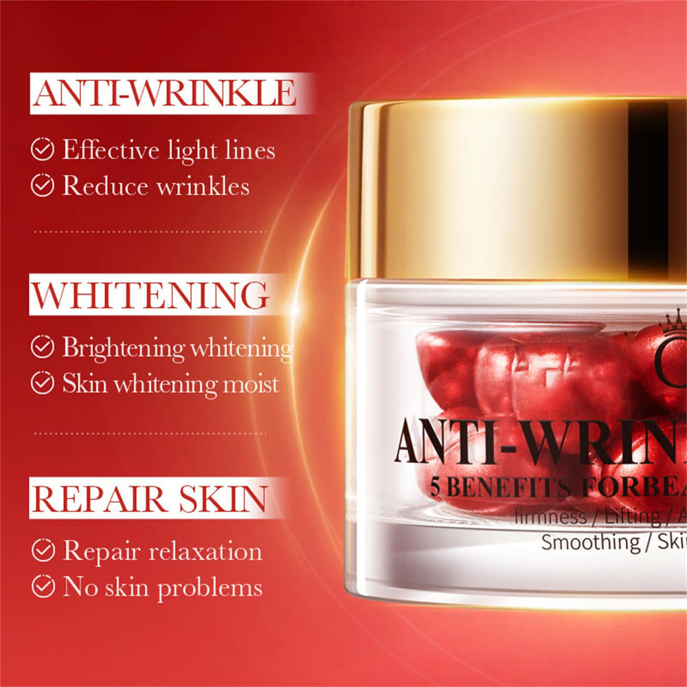 Cappuvini serum dabbed onto skin to target fine lines.