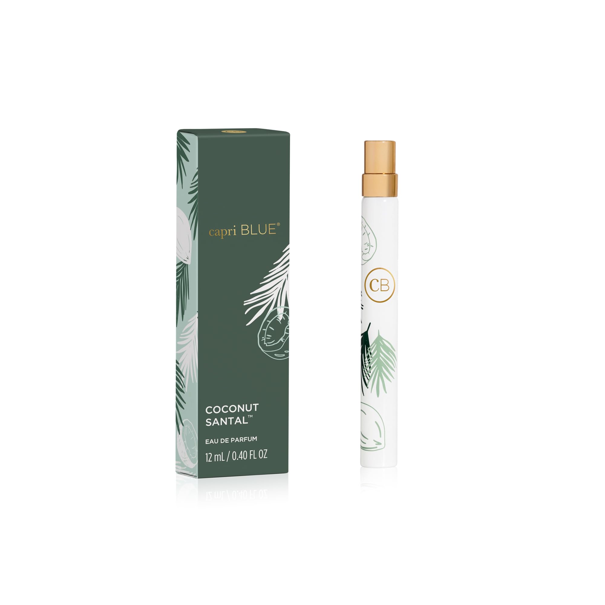 Capri Blue Eau de Parfum Spray Pen on a white tube with gold details, ideal for on-the-go refresh.