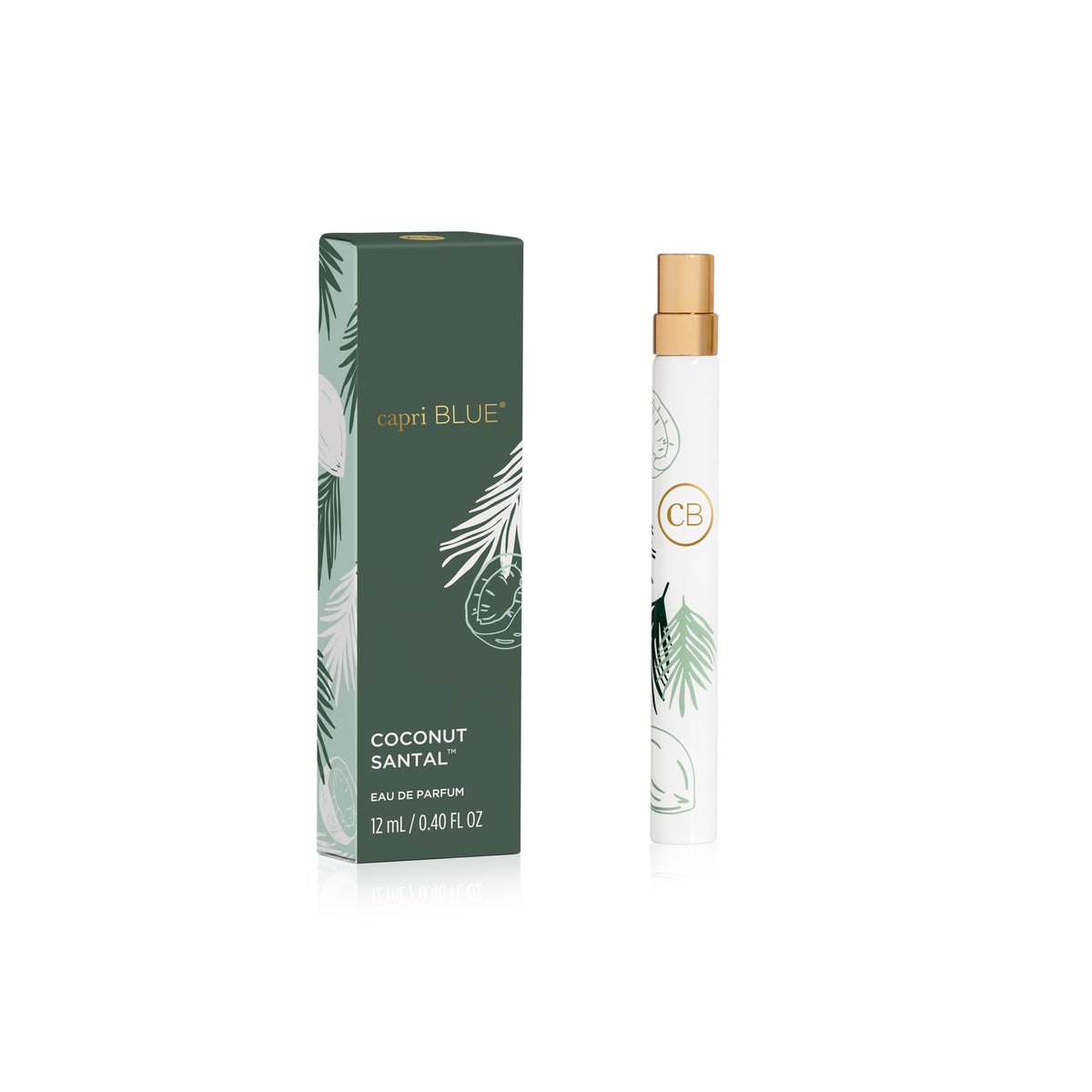 Capri Blue Eau de Parfum Spray Pen on a white tube with gold details, ideal for on-the-go refresh.