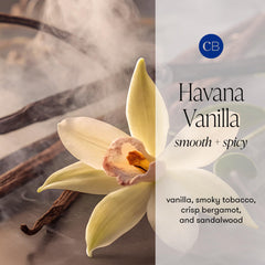 Capri Blue Havana Vanilla scent with tobacco and bergamot notes, soothing hands.