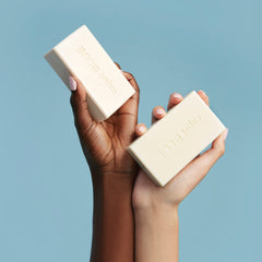 Capri Blue Volcano bar soap texture closeup highlights creamy, moisturizing formula for everyday hand care.