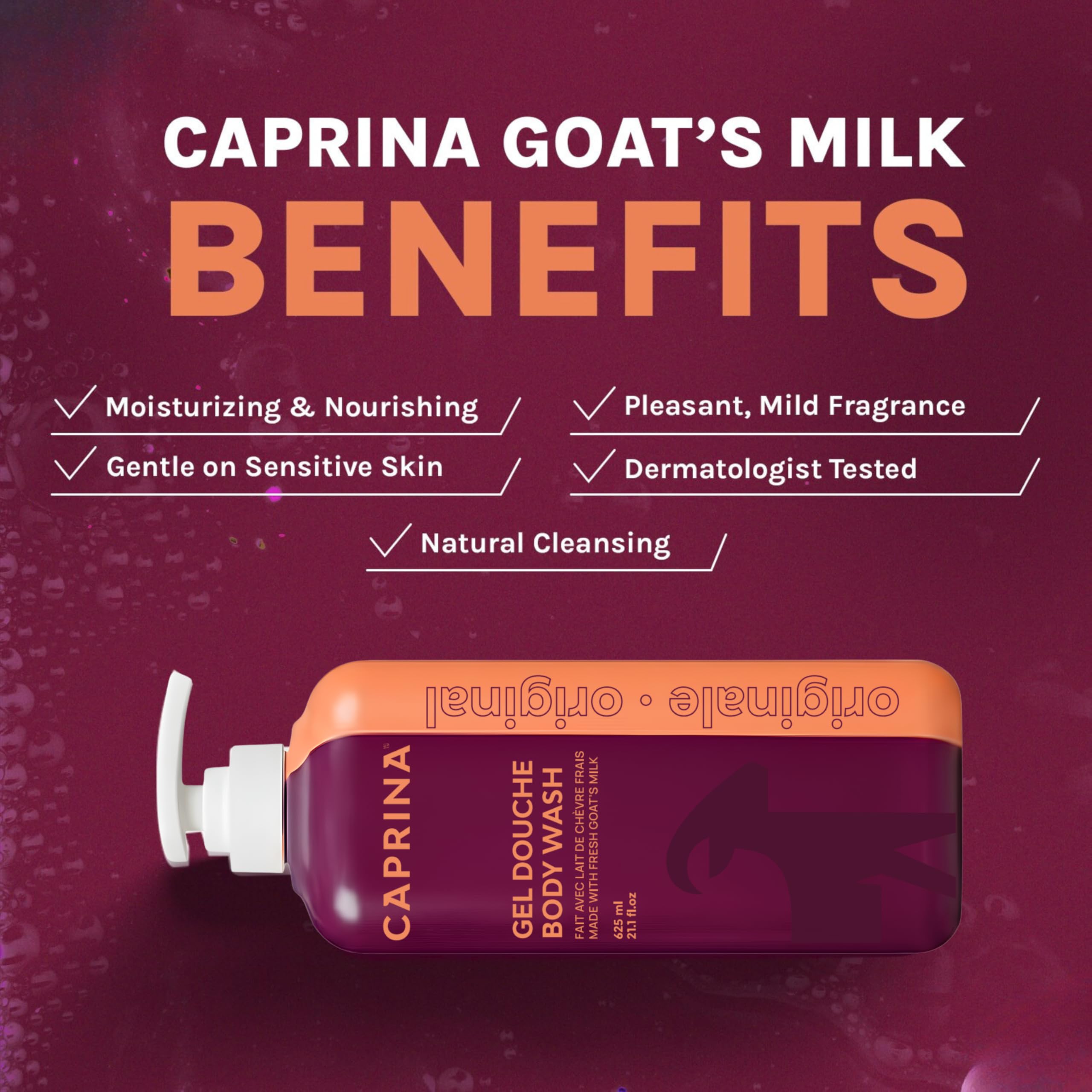 Caprina creamy lather demonstrates gentle cleansing and daily comfort.