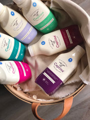 Caprina fragrance-free label emphasizes gentle, unscented care for sensitive skin