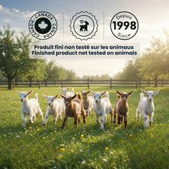 Caprina Goat Milk Bar Soap contains vitamins A, B2, and B3 benefits.