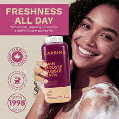 Caprina Lavender Oil fragrance evokes calming bath moments for relaxation.