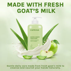 Caprina Creamy-lather close-up shows rich, rinse-clean feel after wash.