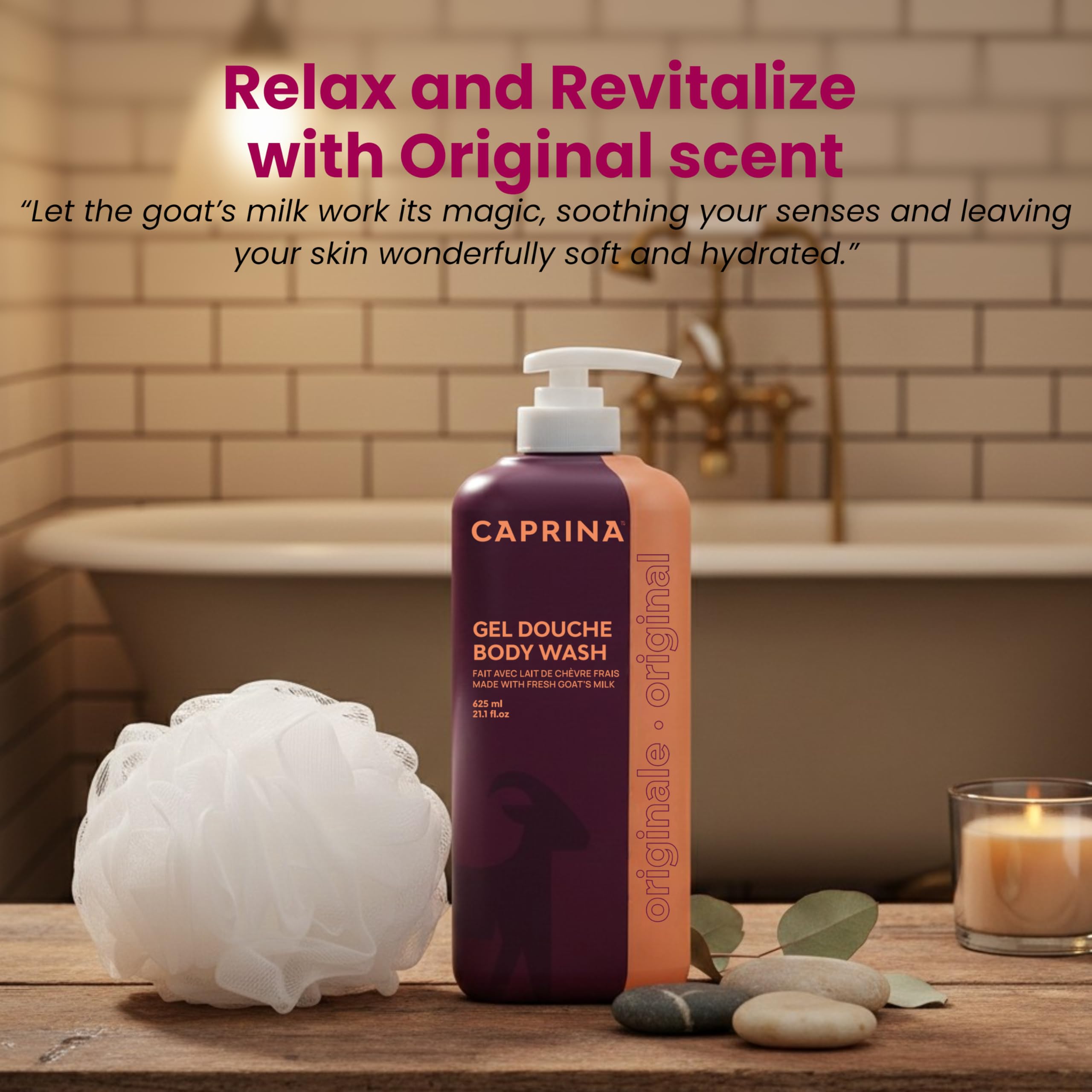 Caprina Original Scent option provides a crisp daily cleanse.