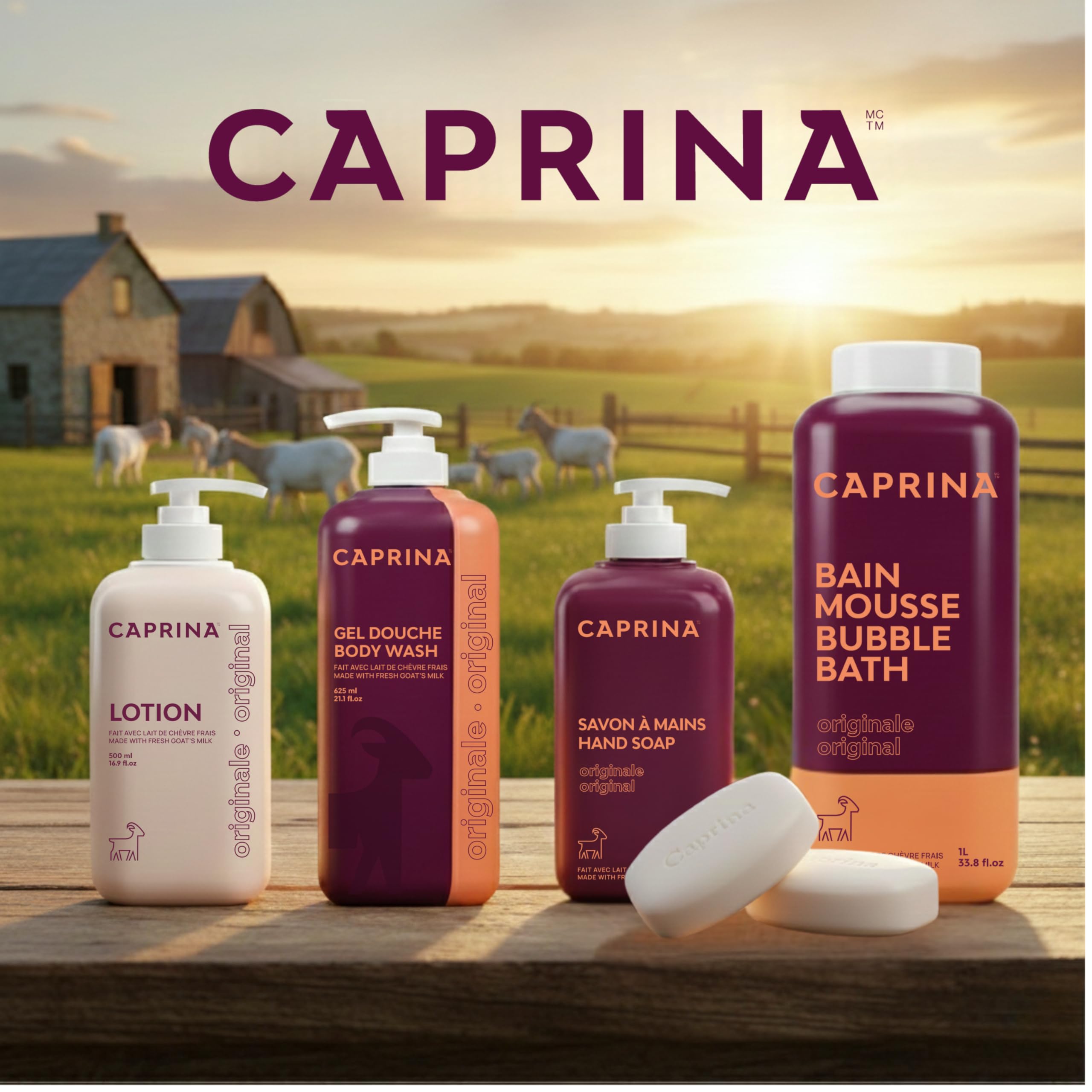 Pouring Caprina into warm water creates spa-like pampering at home.