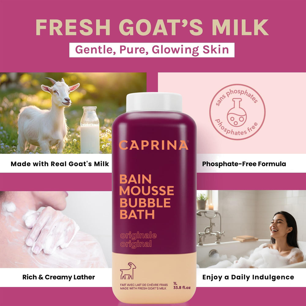 Caprina Shea Butter fragrance bottle offers a warm, nourishing bath aroma.