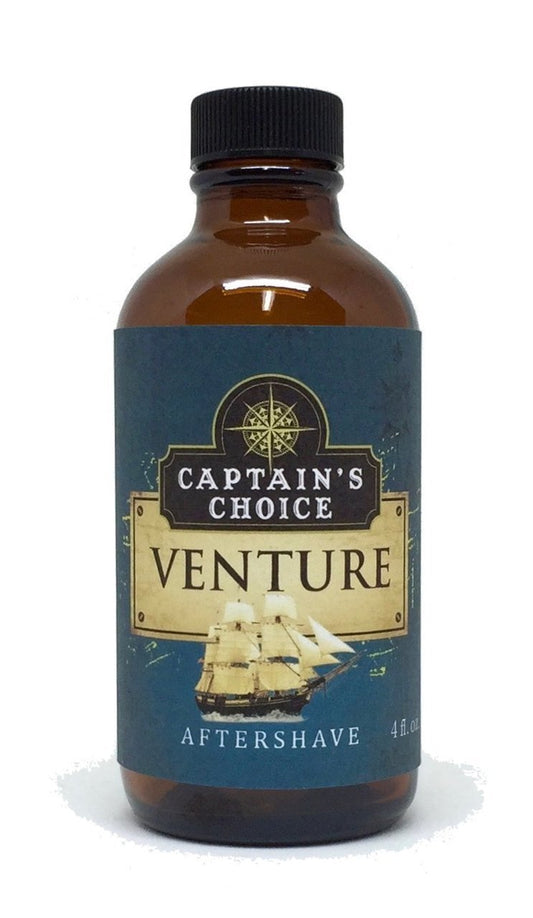 Captain's Choice Venture citrus scent splash delivering a refreshing, post-shave feel.