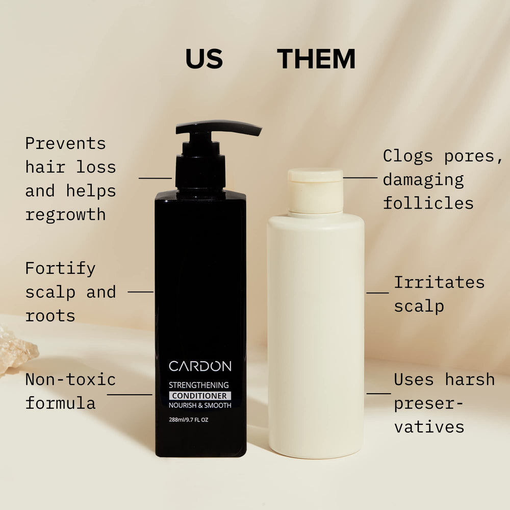 Cardon Hair Growth Conditioner rinse visualization suggesting clean, refreshed hair.