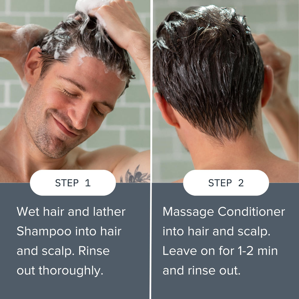 Cardon male grooming routine shower shot invites daily care.