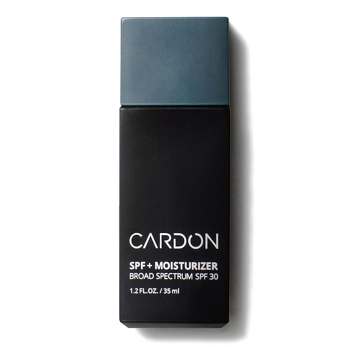 Cardon Men's SPF 30 face moisturizer bottle showing lightweight hydration without shine.