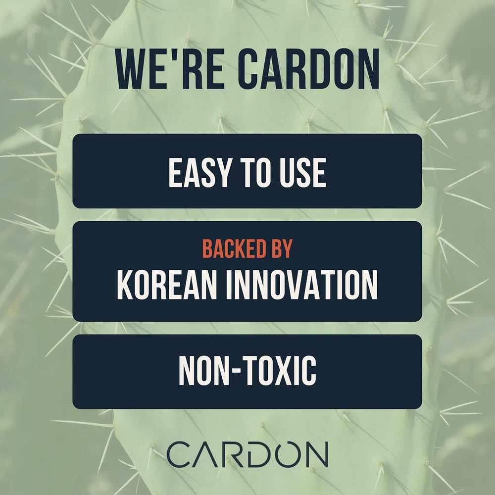 Cardon no white cast effect shown, revealing clear skin after application.