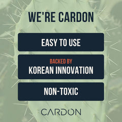 Cardon no white cast effect shown, revealing clear skin after application.