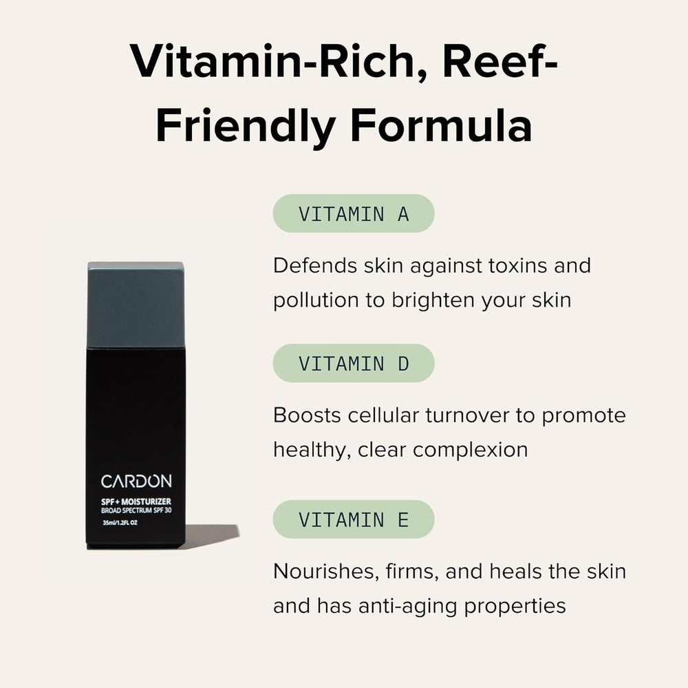 Cardon SPF30 sunscreen in a routine context demonstrates 2-in-1 hydration and protection.