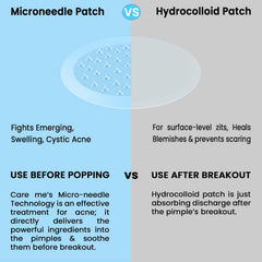 Care Me acne patch placed on the face, discreet under makeup