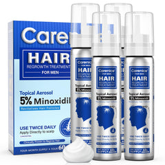 CARENICE Minoxidil Foam bottle front with unscented formula for daily scalp use.