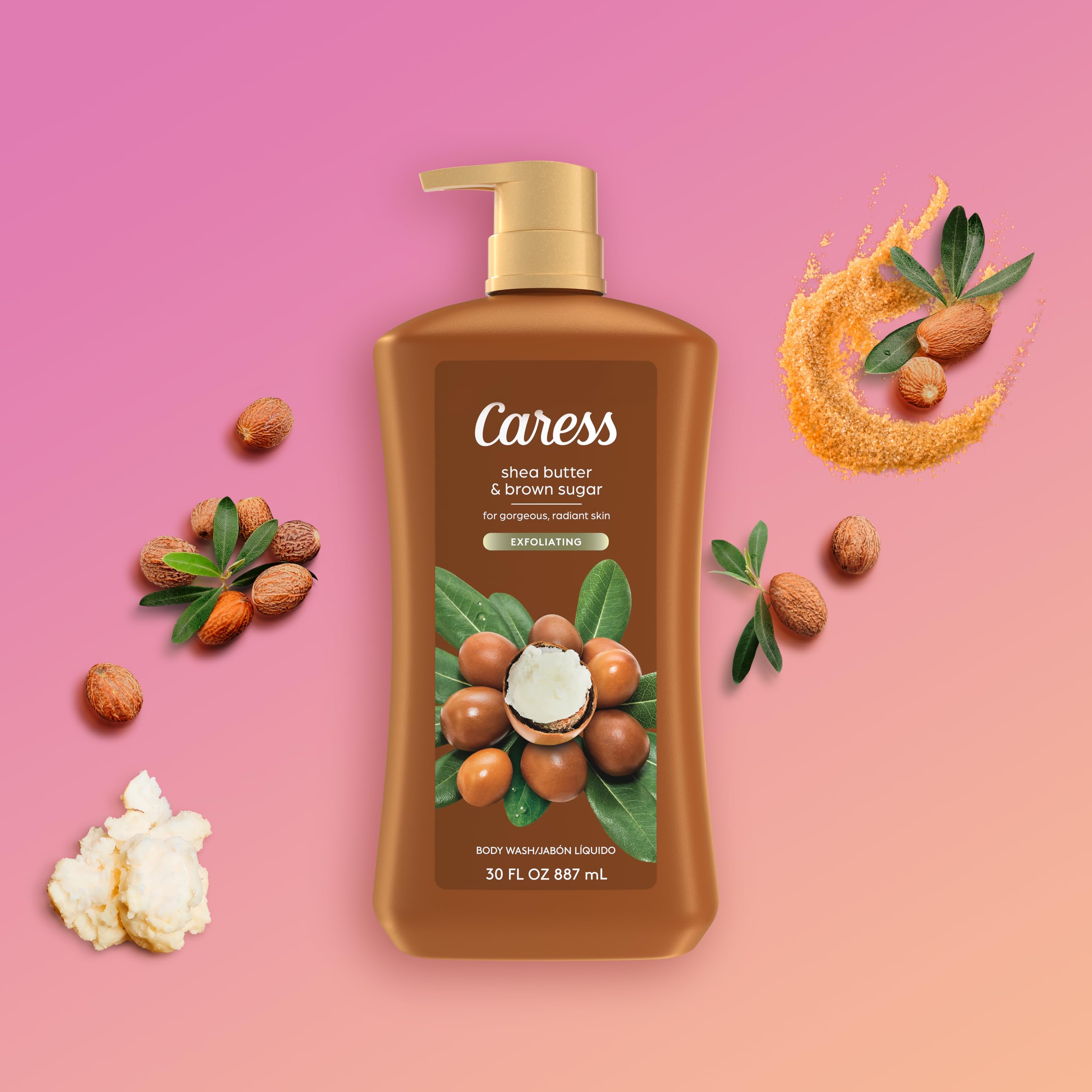 Caress Aroma of shea butter and brown sugar for sensory delight.