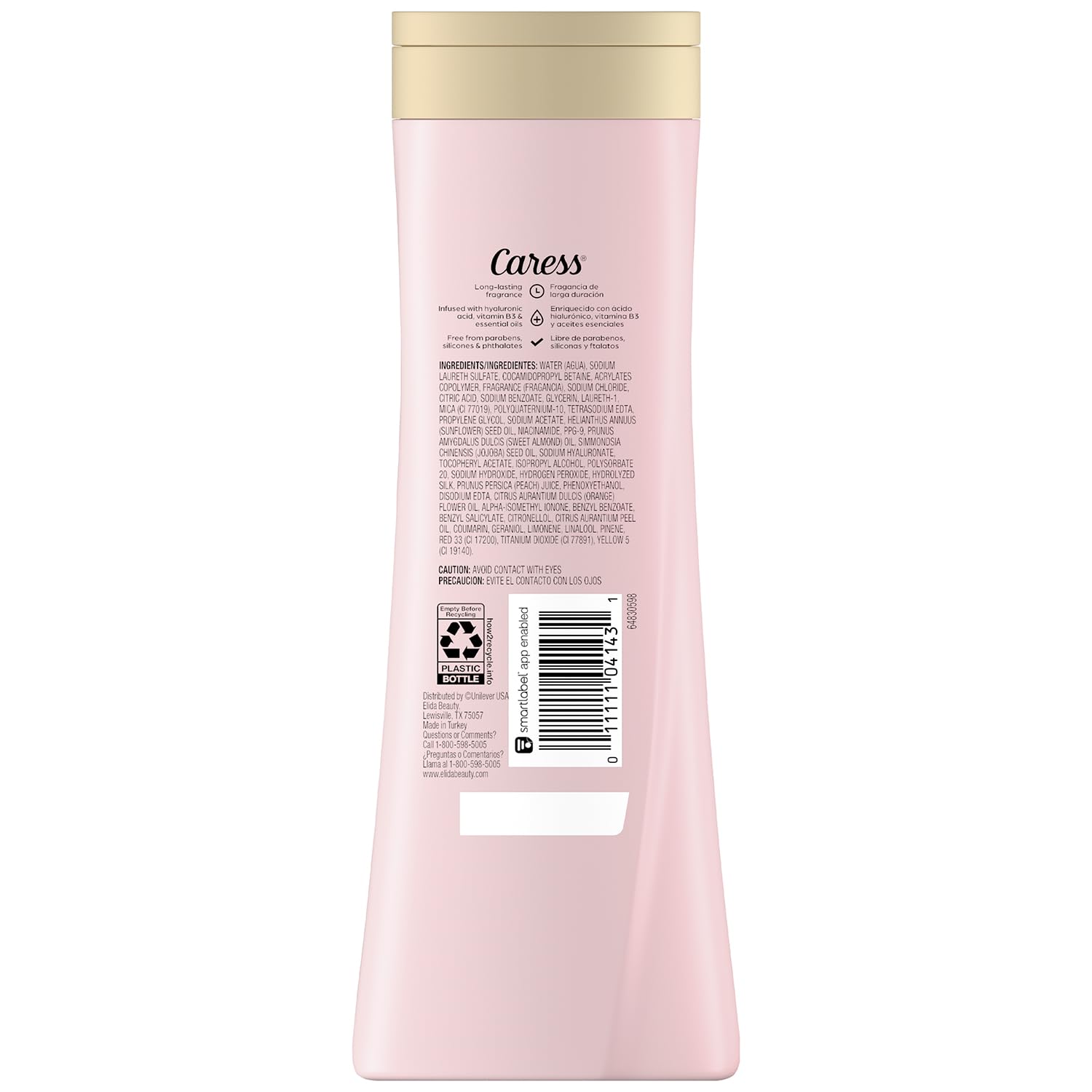Caress body wash 20oz bottle pour delivers rich lather and silky hydration.