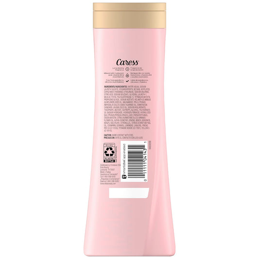 Caress body wash 20oz bottle pour delivers rich lather and silky hydration.