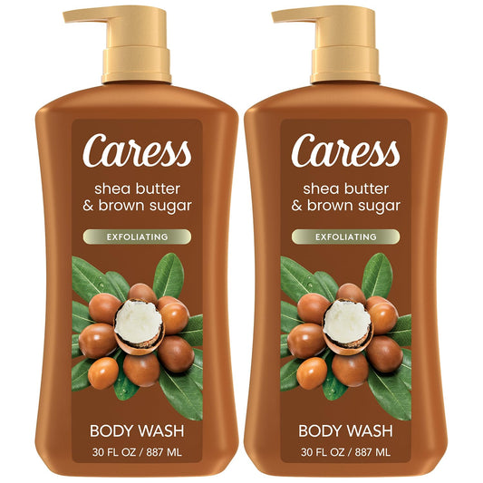 Caress Body Wash bottle shows moisturizing formula for soft, hydrated skin.