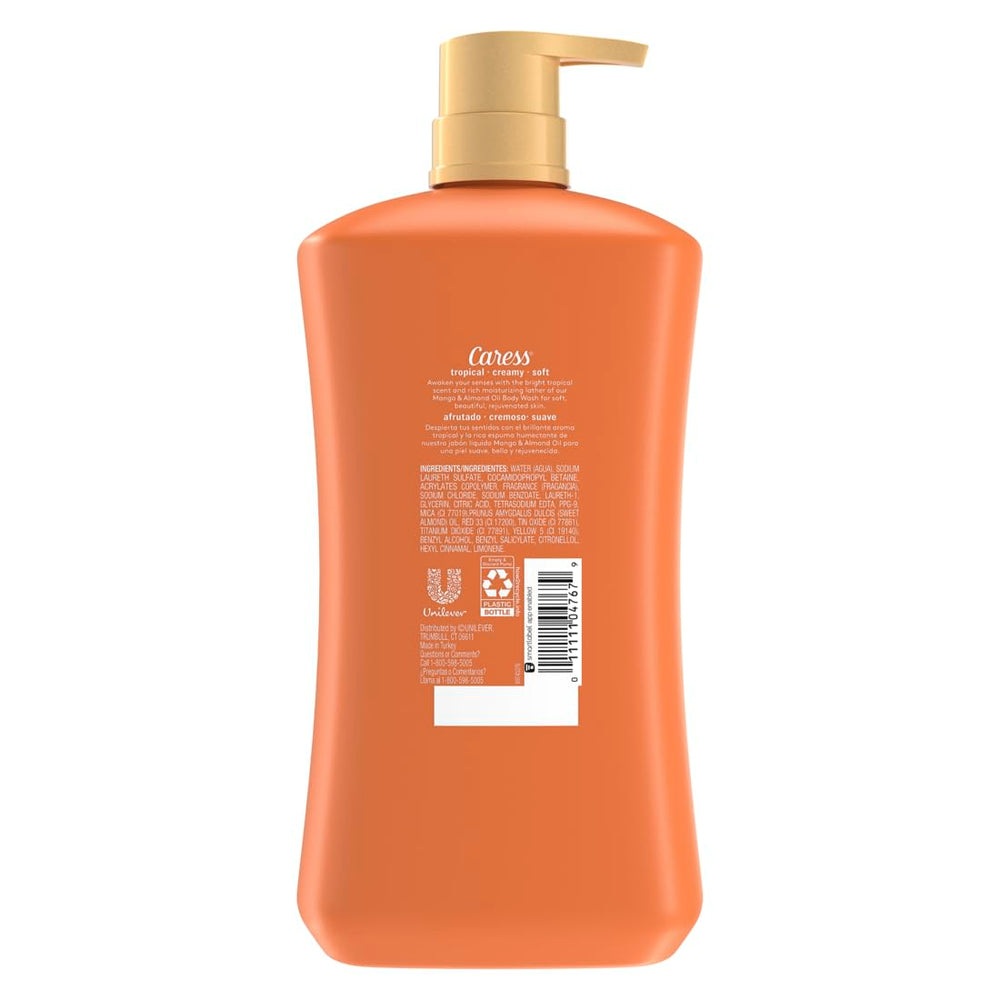 Close-up of Caress body wash lather indicating silky texture for smooth skin.