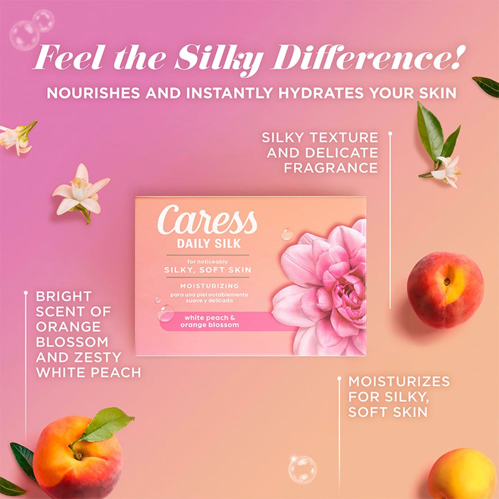 Caress Daily Silk body wash closeup shows creamy lather and moisture.