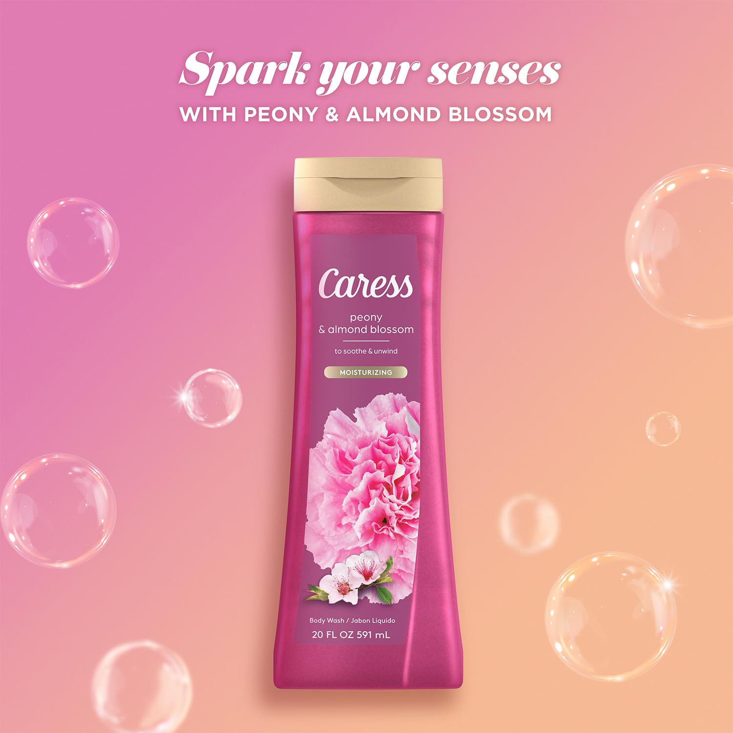 Caress hands-washing closeup highlights gentle cleansing and hydrating feel.