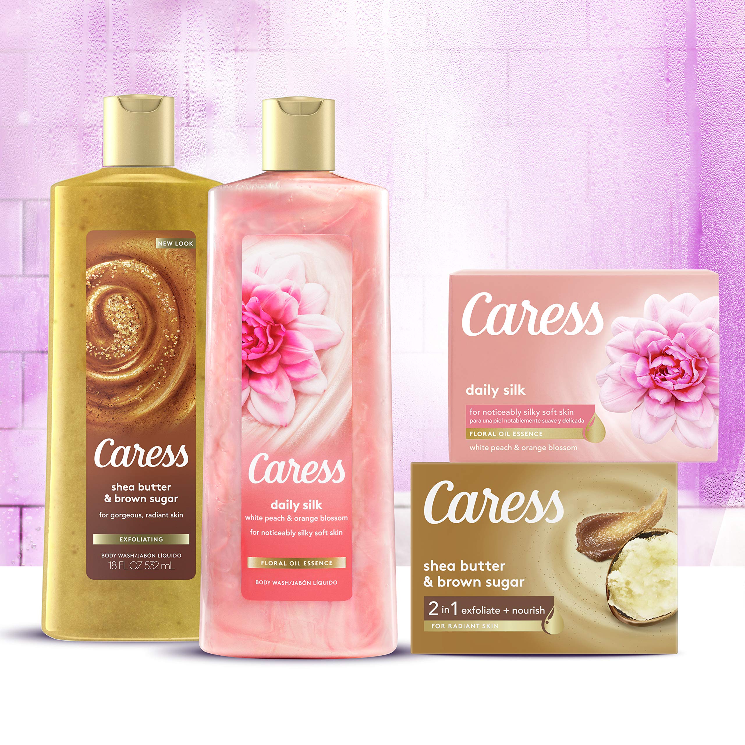 Caress luxurious shower ritual scene for at-home spa moments.