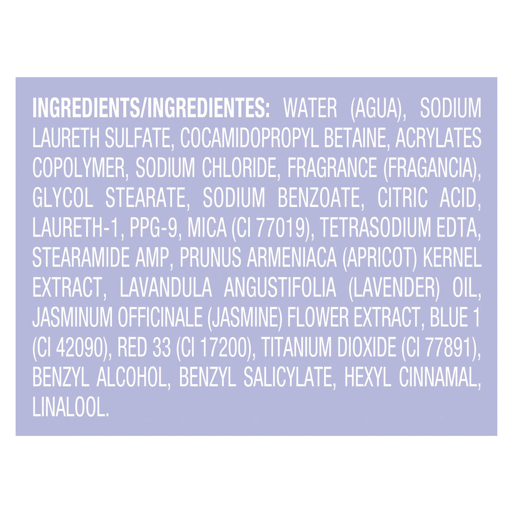 Caress Relaxing Jasmine Lavender shower scene with soft fragrance
