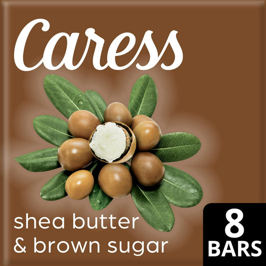 Caress Shea Butter Brown Sugar Beauty Bar multi-pack image highlights value and routine versatility