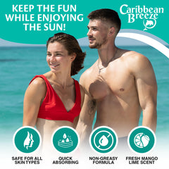Caribbean Breeze antioxidant-rich sunscreen lotion protects skin under strong sun exposure
