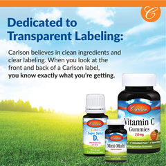 Carlson ADE vitamins D and E visuals indicate support for healthier skin