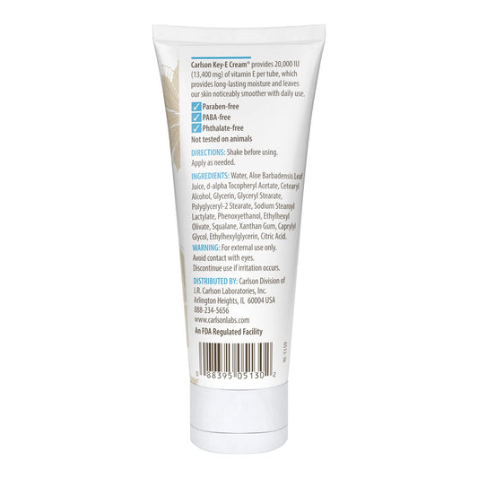 Texture of Carlson Key-E Cream on hand demonstrating deep moisturization for extra-dry areas