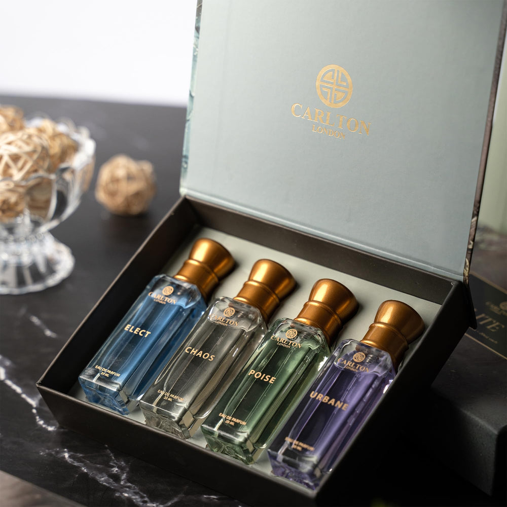 Carlton London Elite Urbane bottle—refreshing citrus notes for travel.