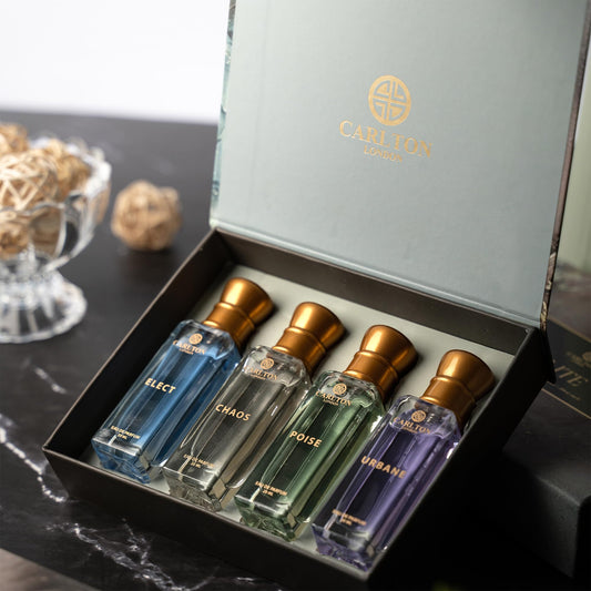 Carlton London Elite Urbane bottle—refreshing citrus notes for travel.