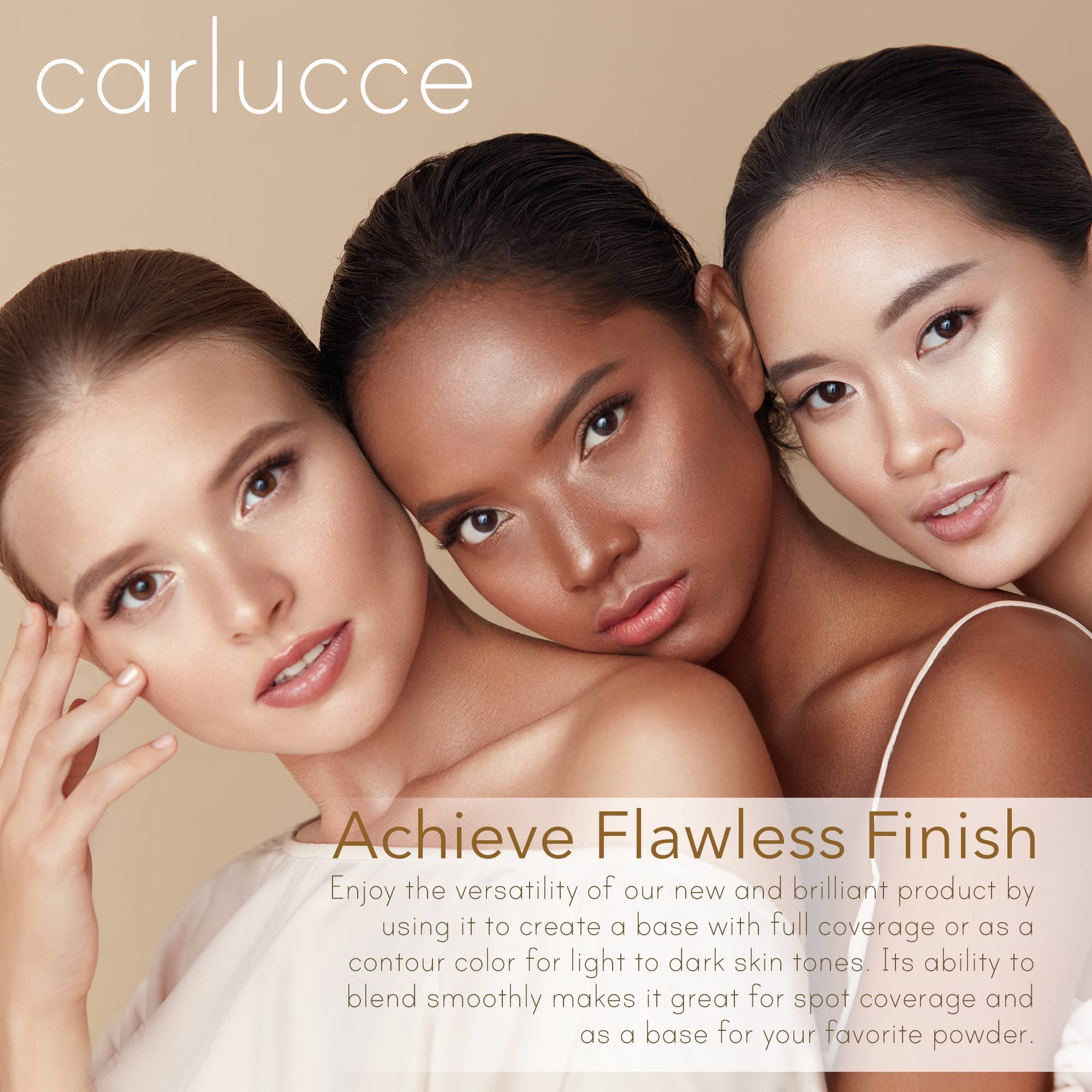 Carlucce Cache Cream 3-in-1 Palette natural finish enhances radiance on all skin types