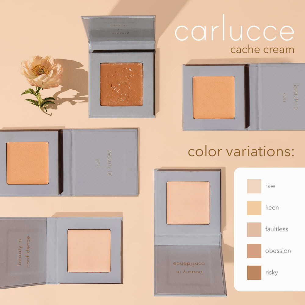 Carlucce Cache Cream 3-in-1 Palette swatches in honey beige for medium skin tones