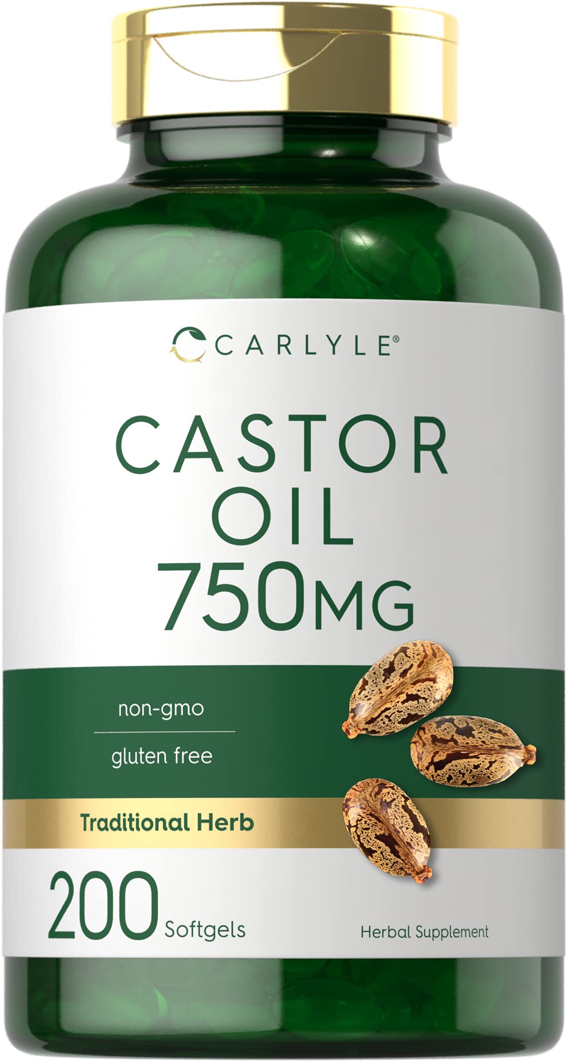 Carlyle Castor Oil 750mg bottle for daily wellness support from a trusted traditional herb.